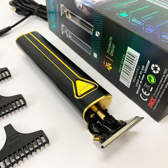 Професійна акумуляторна машинка для стрижки VGR V-009 тример для бороди та вусів. Колір: золотий | Зображення 1