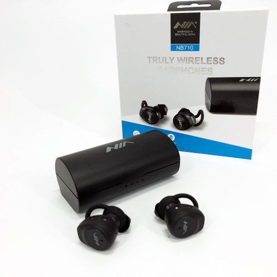 Навушники Bluetooth NIA NB710 з кейсом чорні бездротові, Навушники для тренувань сенсорні бездротові | Зображення 2
