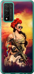 Чехол на Huawei Honor 10X Lite Украинка с оружием "5316u-2198-17620"