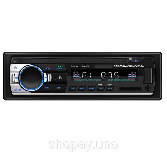 Автомагнітола JSD 520 1DIN Універсальна магнітола в авто з USB, Bluetooth, MP3 | Зображення 4