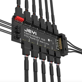 PWM хаб концентратор JEYI для вентиляторів 4pin та ARGB підсвічування 3pin