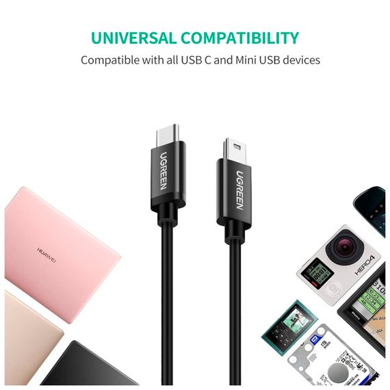 Дата кабель USB-C 2.0 AM to Mini 5P 1.0m US242 black Ugreen (50445) | Зображення 7