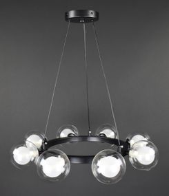 Люстра підвісна на 8 лампочок 27914 Чорний 25-130х54х54 см.