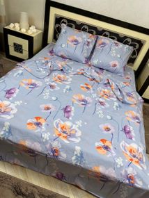 Комплект постельного белья Soft евро 200х220 см цветы крупные цветы