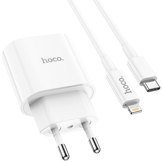 СЗУ Hoco C94A Metro PD20W (1USB-C) + кабель Type-C to Lightning White | Зображення 3