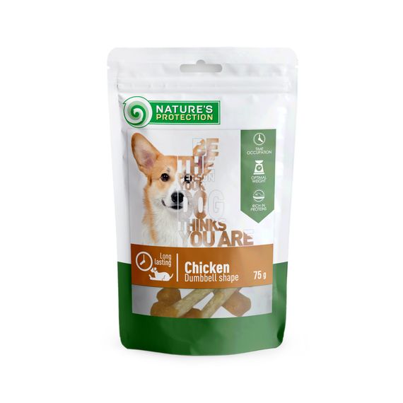 Гантели з курки Nature's Protection snack for dogs with chicken 75 гр