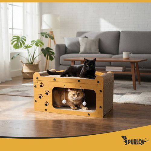 Когтеточка лежанка двухэтажный дом Purlov 27016 | Зображення 7