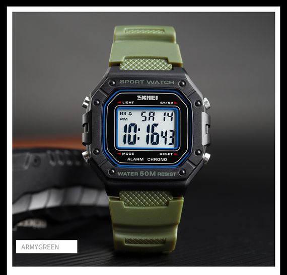 Чоловічий годинник Skmei 1496AG Army Green | Зображення 3