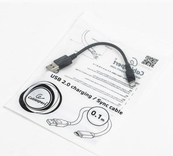 Кабель Cablexpert CC-USB2-AMLM-0.1M, USB 2.0 AM-папа/Lightning, 0.1 м. | Зображення 2