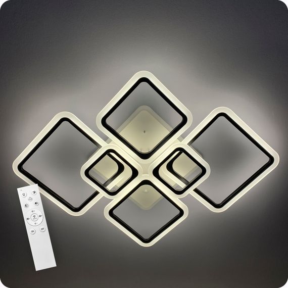 Люстра світлодіодна 517 Light 3color з пультом 150Вт Чорний (01505) | Зображення 1