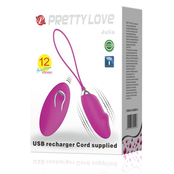 Віброяйце з пультом керування PRETTY LOVE JULIA, 12 vibration functions Wireless remote control Sex Aura | Зображення 5