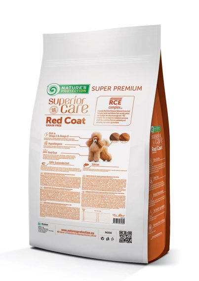 Корм Nature's Protection Superior Care Red Coat Grain Free Adult Small Breeds with Salmon сухий з лососем для собак малих порід з рудим забарвленням шерсті 1.5 кг | Зображення 1