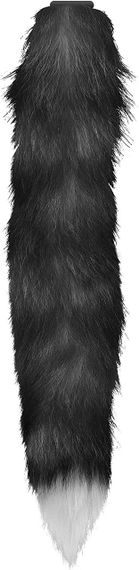 Анальна пробка з хвостом Anal plug faux fur fox tail black polyeste Sex Aura