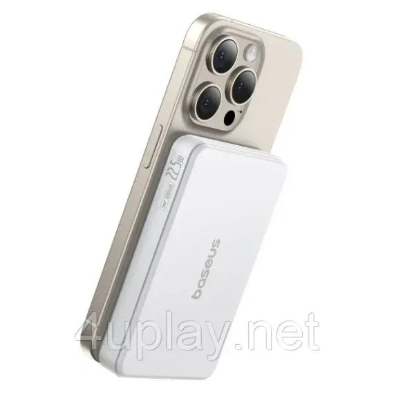 Бездротовий магнітний повербанк Baseus Airpow II Qi2 Magnetic PowerBank 10000mAh 22.5W White | Зображення 1