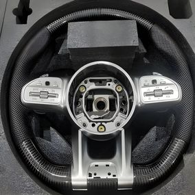 Кермо AMG 2018-Style (Карбон -2025 сірі кнопки, 3pin) для Mercedes E-сlass W213 2016-2023 рр