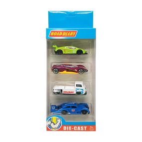 Набор машин металлических в коробке 4 шт, 698-04S-1-3 698-04S-2