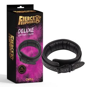 Ошейник CHISA Fierce Euphoria DELUXE из искусственной кожи, черный sexstyle