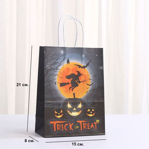 Паперовий пакет Halloween Babydoll 21х15х8 см. Сірий 435-1 | Зображення 2