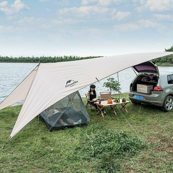Тент для кемпінгу Naturehike Car Rear Canopy NH21TM001, 590*340 см, золотий (з трьома стійками) | Зображення 3