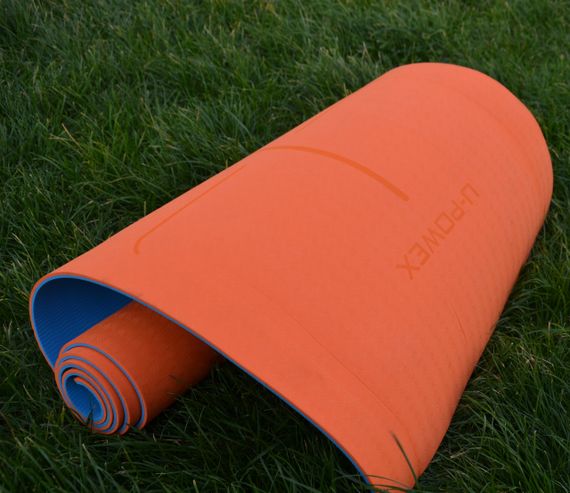 Килимок для йоги та фітнесу U-POWEX TPE Yoga mat Orange/Blue (183х61х0.6) | Зображення 4