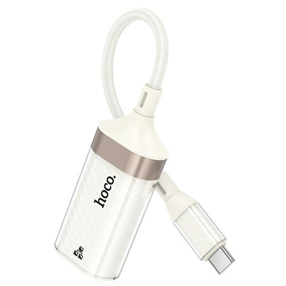 Переходник Hoco UA41B Crystal Type-C to RJ45 100 Mbs (0.15m) Apricot | Зображення 1