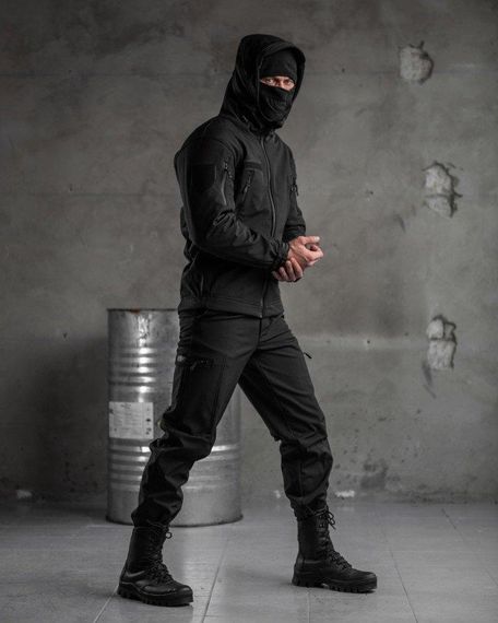 Тактический костюм SoftShell Police black ВТ7623 | Зображення 1