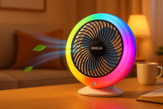 Настольный вентилятор с подсветкой Mini fan VU-04 • Мини-вентилятор с батареей 1200 мАч LED подсветкой и 3 режимами обдува | Зображення 5