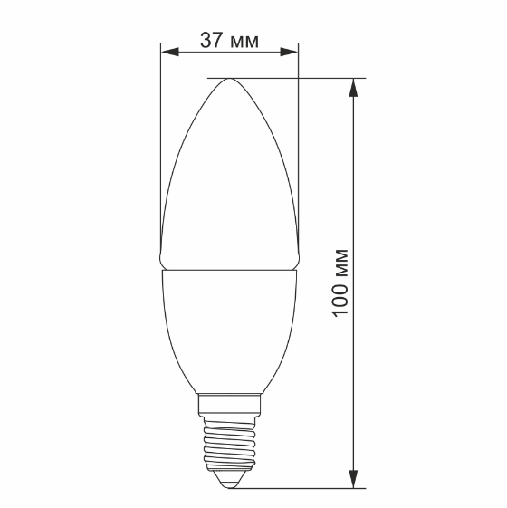 Лампа LED C37e 3,5W E14 3000K 220V Videx | Зображення 2