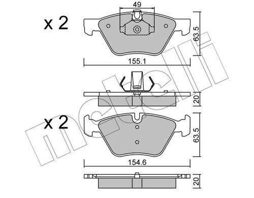 Колодки гальмівні передні BMW 3 E90 E91 E92 07-13 5 E60 E61 03-10 X1 E84 09-15 22-0557-0 | Зображення 7