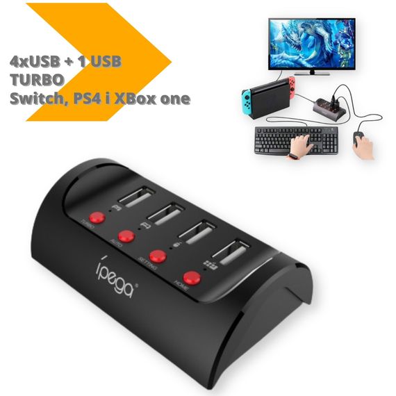 Конвертер клавиатуры IPEGA PG-9133 для выключателя /PS4/Xbox One PC 4xUSB + 1 USB (PG-9133_559) | Зображення 1