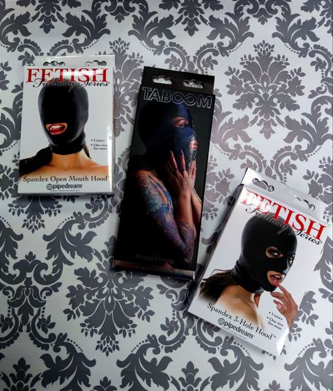 Маска, еластична з отвором для рота, чорна, One Size | Зображення 5