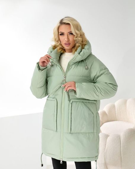 Пуховик люкс якості світло зелений зимовий | Зображення 3