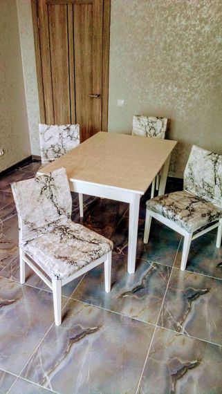Універсальний чохол для стільців Мармур білий L03-4 | Зображення 6