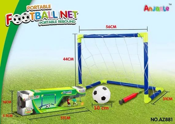 Ігровий набір Міні Футбол "Складні ФУТБОЛЬНІ ВОРОТА" 56см Anjanle Футбольний набір з насосом та м'ячем | Зображення 2