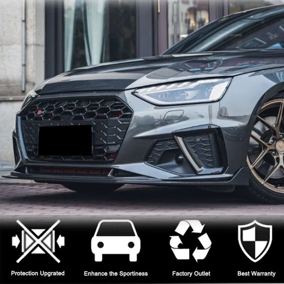 Передний лип-спойлер V1 для S-Line SD 2019-2024, Карбон для Ауди A4 B9 | Зображення 2