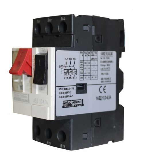 Автоматичний вимикач 1АВД 10-6А захисту двигуна 220V 2.2kW / 400V 4kW Ny95505009 | Зображення 3