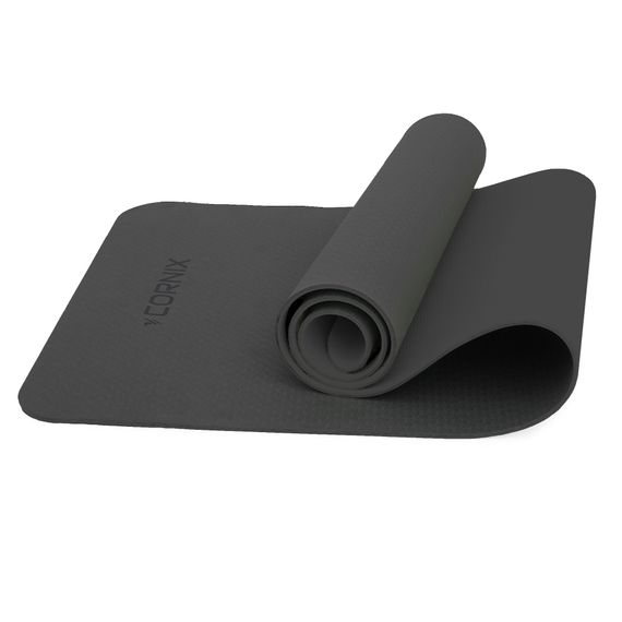Килимок спортивний Cornix TPE 183 x 61 x 0.6 см для йоги та фітнесу XR-0350 Black