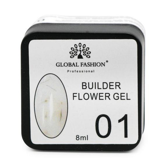 Гель для моделювання нігтів з додаванням сухоцвіту Flower Builder Gel №01, 8г