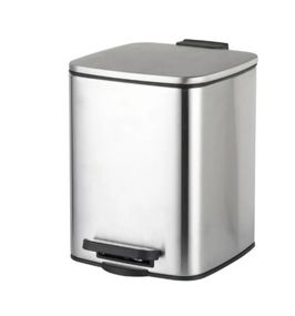 Відро для сміття Zerix Kubix-TC0106 SS Color з плавним закриттям, квадратне, 6 л, нержавійка (ZX5889)