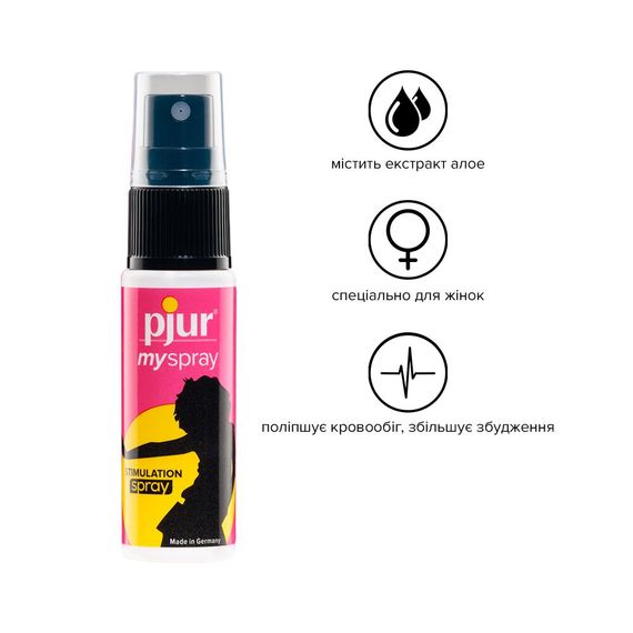 Збуджуючий спрей для жінок pjur My Spray 20 мл з екстрактом алое, ефект поколювання | Зображення 1