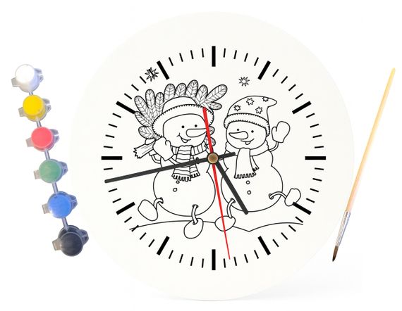 Детский набор для творчества часы раскраска Новогодние подарки 30 см (Г0073) | Зображення 3