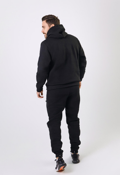 Мужской теплый спортивный костюм на флисе UN8855 цвет черный, размер 46 | Зображення 2