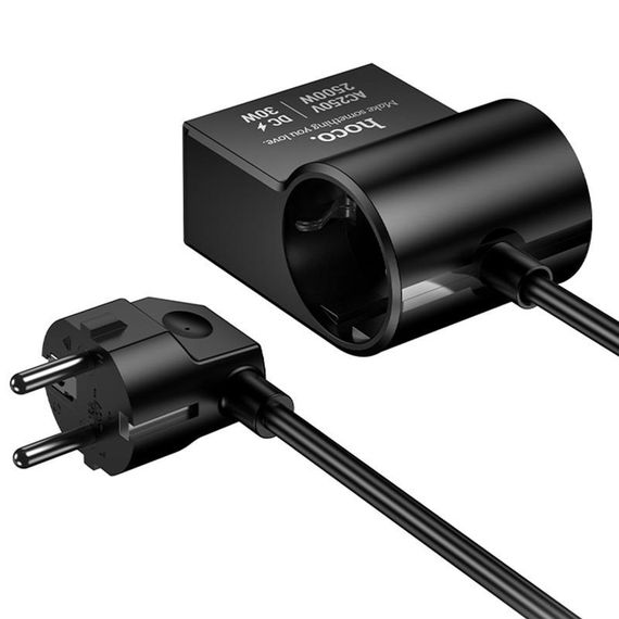 МЗП Hoco AC33 Win 1 position 30W QC+PD (1USB-A/2C/1Socket) (1.5m) Black | Зображення 3