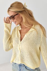 Кардиган з легкої в'язки на ґудзиках - жовтий цвет, ONE SIZE (є розміри)