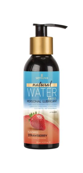 Змазка на водній основі Sensuva Natural Water-Based Strawberry (125мл) без гліцерину та парабенів