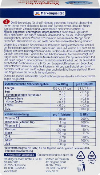 Комплекс вітамінів Мультивітаміни Mivolis Vegetarier und Veganer | Зображення 2
