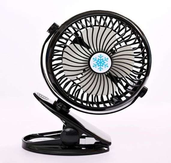 Портативный настольный вентилятор Mini Fan WX 6503 мини охладитель на аккумуляторе с прищепкой 2 скорости 4 Вт Черный