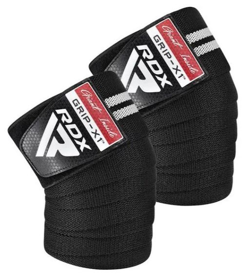 Бинти на коліна RDX GYM KNEE WRAP R11 BLACK/WHITE (WAH-KR11BW)