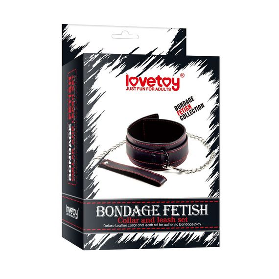 Нашийник з повідком - Bondage Fetish Collar And Leash Set Sex Aura