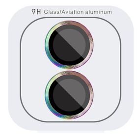 Захисне скло Metal Classic на камеру (у упак.) для Apple iPhone 16 (6.1") / 16 Plus (6.7") Бузковий / Rainbow